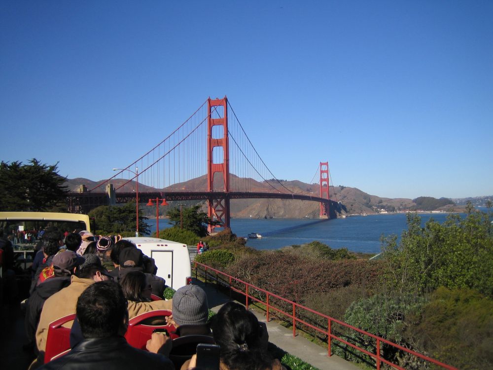 The golden gate bridge right before we entered it
